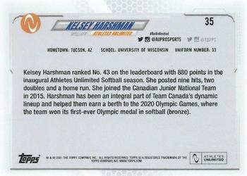 2021 Topps On-Demand Set #8: Athletes Unlimited Softball #35 Kelsey Harshman Back